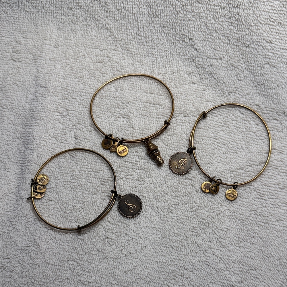 Alex and Ani Gold Charm Bangle Set